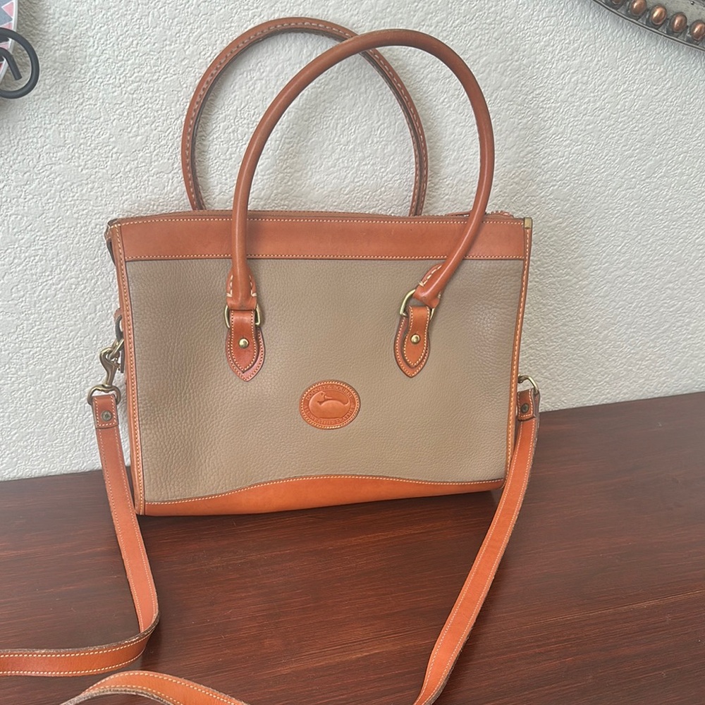 Dooney & Bourke Tan and Brown Leather Tote Bag